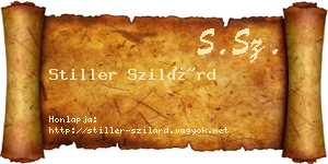 Stiller Szilárd névjegykártya