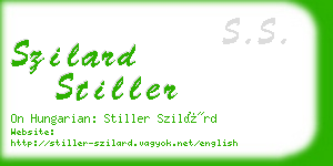 szilard stiller business card